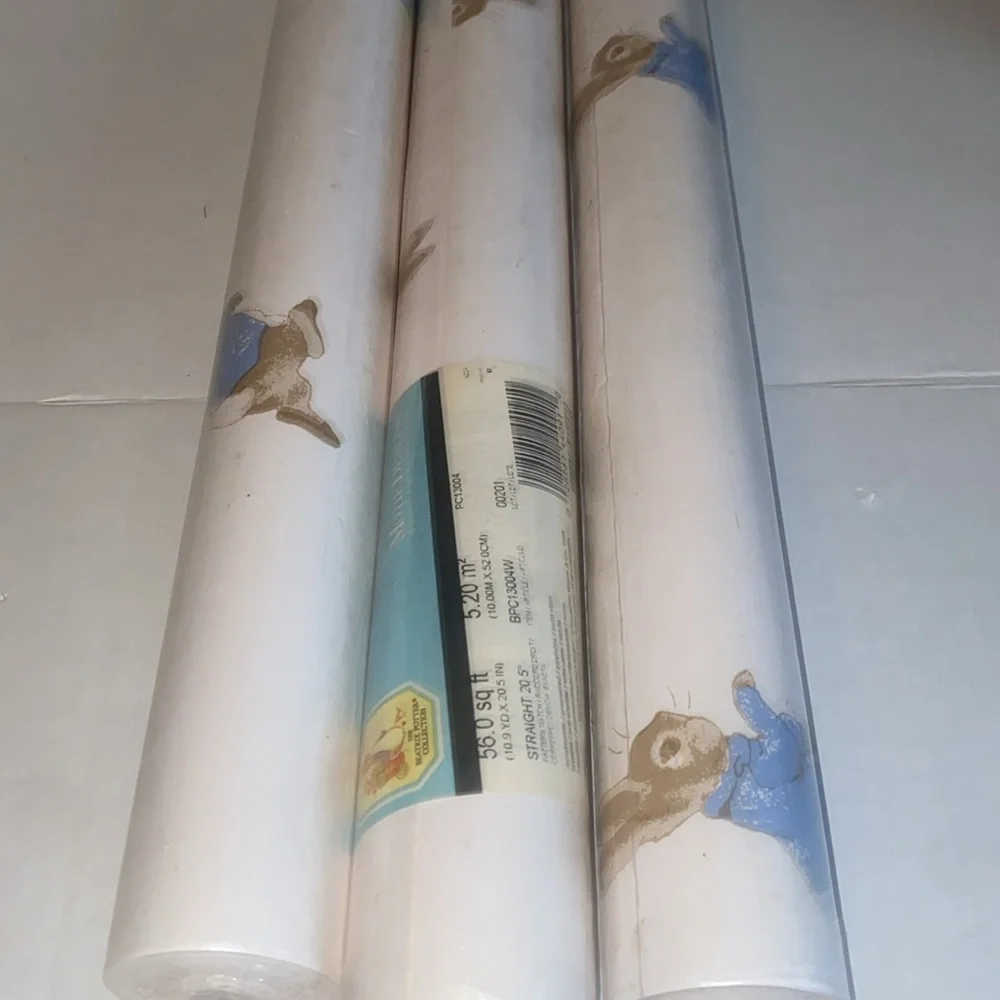 3 vintage Peter rabbit Beatrix potter wallpaper rolls